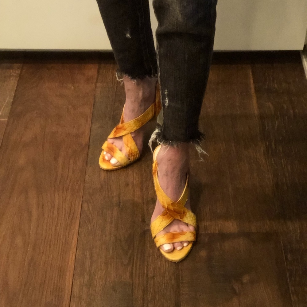 Devi Kroell shoes, yellow python, size 36.5,